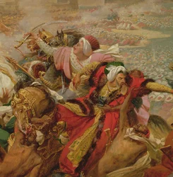 Murat besiegt die türkische Armee bei Aboukir am 25. Juli 1799 (Detail), um 1805