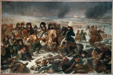 Napoleon auf dem Schlachtfeld von Eylau, Sieg am 9. Februar 1807 über die Russen und Preußen