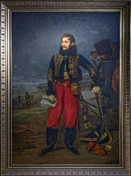 Porträt von General Antoine Charles Louis de Lasalle, der die Kapitulation der Garnison von Stettin entgegennimmt, 1808