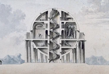 Entwurf für ein Haus für einen Kosmopoliten, 1783 (Detail)