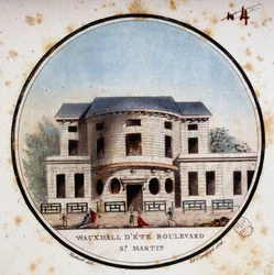 Halle aux calves, Boulevard Saint Martin. In malerischen Ansichten der Hauptgebäude von Paris von Sergeant