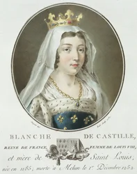 Porträt von Blanche de Castille (1185-1252) graviert von Ride, 1787