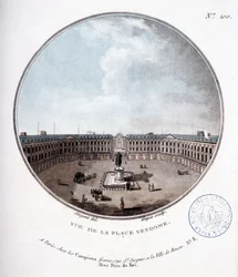 Ansicht des Place Vendôme - in „Bilderbuch der Hauptgebäude von Paris“ von Sergeant
