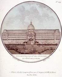 Ansicht des Hôtel des Invalides von der Seine-Seite, Paris. In malerischen Ansichten der Hauptgebäude von Paris von Sergeant