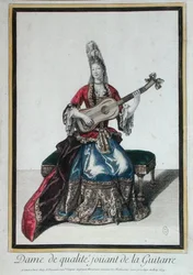 Dame spielt Gitarre