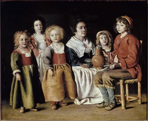 Eine Frau mit fünf Kindern