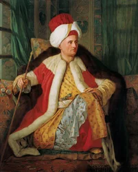 Porträt von Charles Gravier, Graf von Vergennes und französischer Botschafter, in türkischer Kleidung