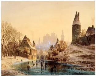 Eislaufbahn auf einem Fluss, 1855