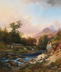 Berglandschaft mit Schmiede