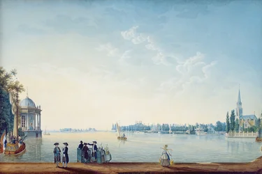 Havenrak nach Broek in Waterland oder die Stadt Zwolle am Ufer der IJssel in Holland, 1814
