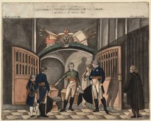 In der Nähe der Asche von Friedrich dem Großen. Zar Alexander I., König Friedrich Wilhelm III. und Louise von Preußen