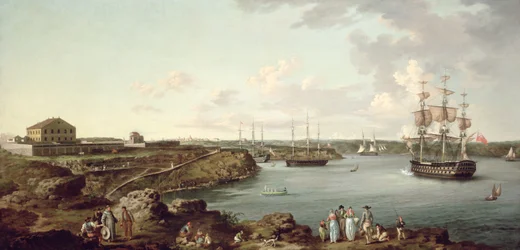 Schiffe der Royal Navy in Port Mahon, Menorca