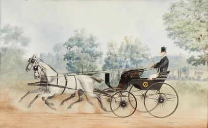 Anton Zampis Herr in Hofkutsche vor Weilburg und Rauheneck