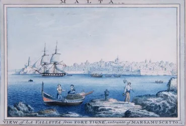 Malta: Blick auf La Valletta von Fort Tigne, Eingang von Marsamuscetto
