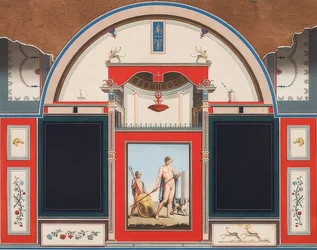 Wandgemälde eines römischen Hauses auf dem Gelände der Villa Negroni in Rom, Adonis mit Jüngling, 1779
