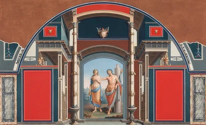 Wandgemälde eines römischen Hauses auf dem Gelände der Villa Negroni in Rom, Bacchus und Ariadne