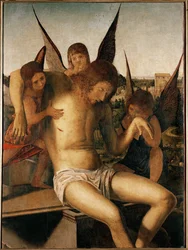 Pieta mit drei Engeln, um 1475