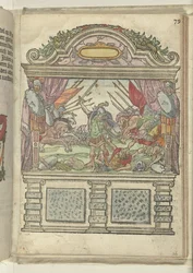 Allegorische Darstellung auf der Bühne an der Ecke des Grote Markt, 1578