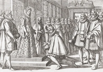 Philipp III., König von Spanien vor Margarete von Österreich