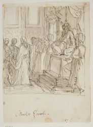 Ein Botschafter der Familie Barbarigo wird von einem orientalischen Herrscher empfangen