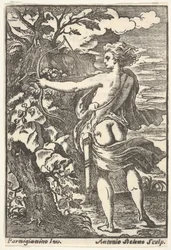 Callisto auf der Jagd mit gespanntem Bogen, nach Parmigianino, 1720-1740