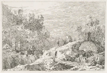 Ansichten: Berglandschaft mit fünf Brücken