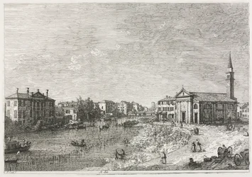 Ansichten: Blick auf Dolo, eine Stadt an der Brenta, westlich von Venedig, 1735-1746