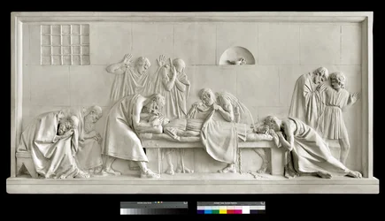 Kriton schließt die Augen des Sokrates