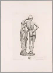 Paris lehnt an Baumstumpf, Rückansicht, aus Oeuvre de Canova