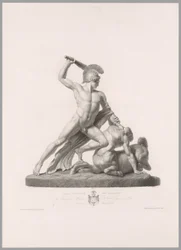 Theseus und Zentaur, Vorderansicht, aus Oeuvre de Canova