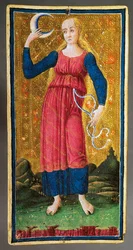 Tarotkarte, die den Mond darstellt