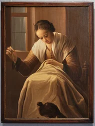 Nähendes Mädchen