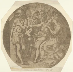 Ein Mann verabschiedet sich von einer Frau, 1540-45