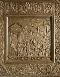 Martyrium des Hl. Paulus, Detail der zentralen Tür der Basilika, dekoriert 1439-45 (Bronze)