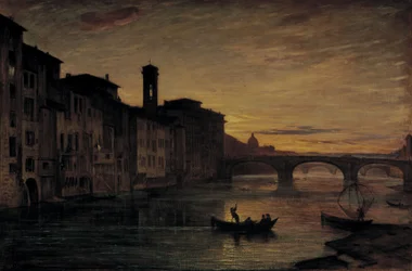 Der Arno in Ponte Santa Trinita, ca. 1866