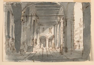 Portikus am Eingang des Theaters in Brescia