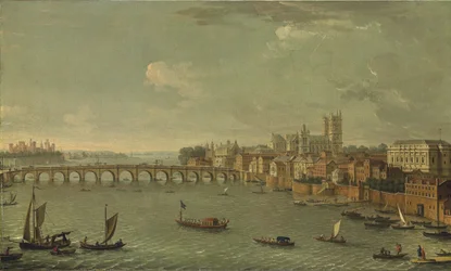 Vier Ansichten von London: Die Themse in Richtung Westminster