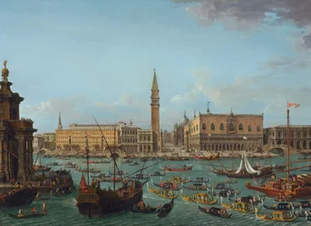 Prozession von Gondeln im Bacino di San Marco, Venedig, 1742 oder später