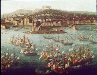 Die Einschiffung von Karl III. im Hafen von Neapel nach Spanien, 06.10.1759