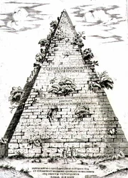 Die Pyramide des Caius Cestius, erbaut ca. 12 v. Chr., Rom