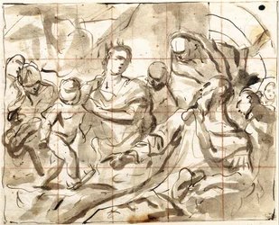 Der Junge Moses tritt auf die Krone des Pharaos