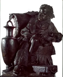 Denkmal für Prinz Oddone Eugenio Maria di Savoia (1846-1866) (Denkmal für Prinz Oddone, Herzog von Montferrat) Bronzeskulptur von Antonio Orazio Quinzio (1856-1928) 1891 Dim 91x61x95 cm Genua, Galleria d