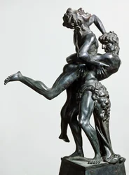 Herkules und Antäus, ca. 1475, Bronzestatue, 46 cm, Italien