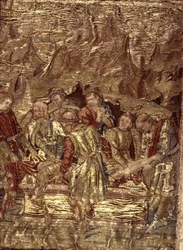 Das Begräbnis von St. Johannes dem Täufer, Wandteppich, der Szenen aus dem Leben des Heiligen darstellt