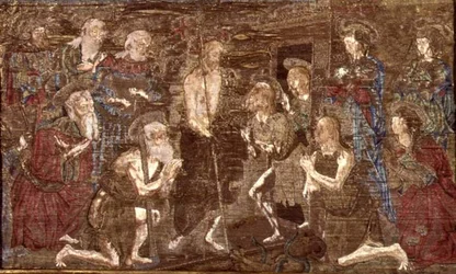 Der Abstieg Christi in die Vorhölle und die Befreiung von Johannes dem Täufer, Wandteppich mit Szenen aus dem Leben des Heiligen