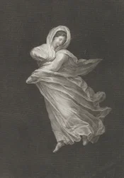 Eine Bacchantin in fließendem Gewand, nach unten blickend, rechter Arm gebeugt und linker Arm ..., ca. 1795-1847