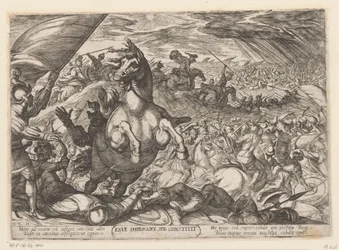 Josua befiehlt der Sonne stillzustehen (Alttestamentliche Kampfszenen)