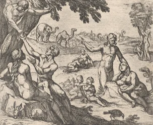 Platte 3: Das Goldene Zeitalter Aetas aurea, aus Ovids 
