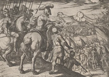 Tafel 5: Alexander leitet eine Schlacht, aus Die Taten Alexanders des Großen, 1608