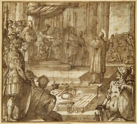 St. Laurentius spricht in Anwesenheit des Präfekten Decius